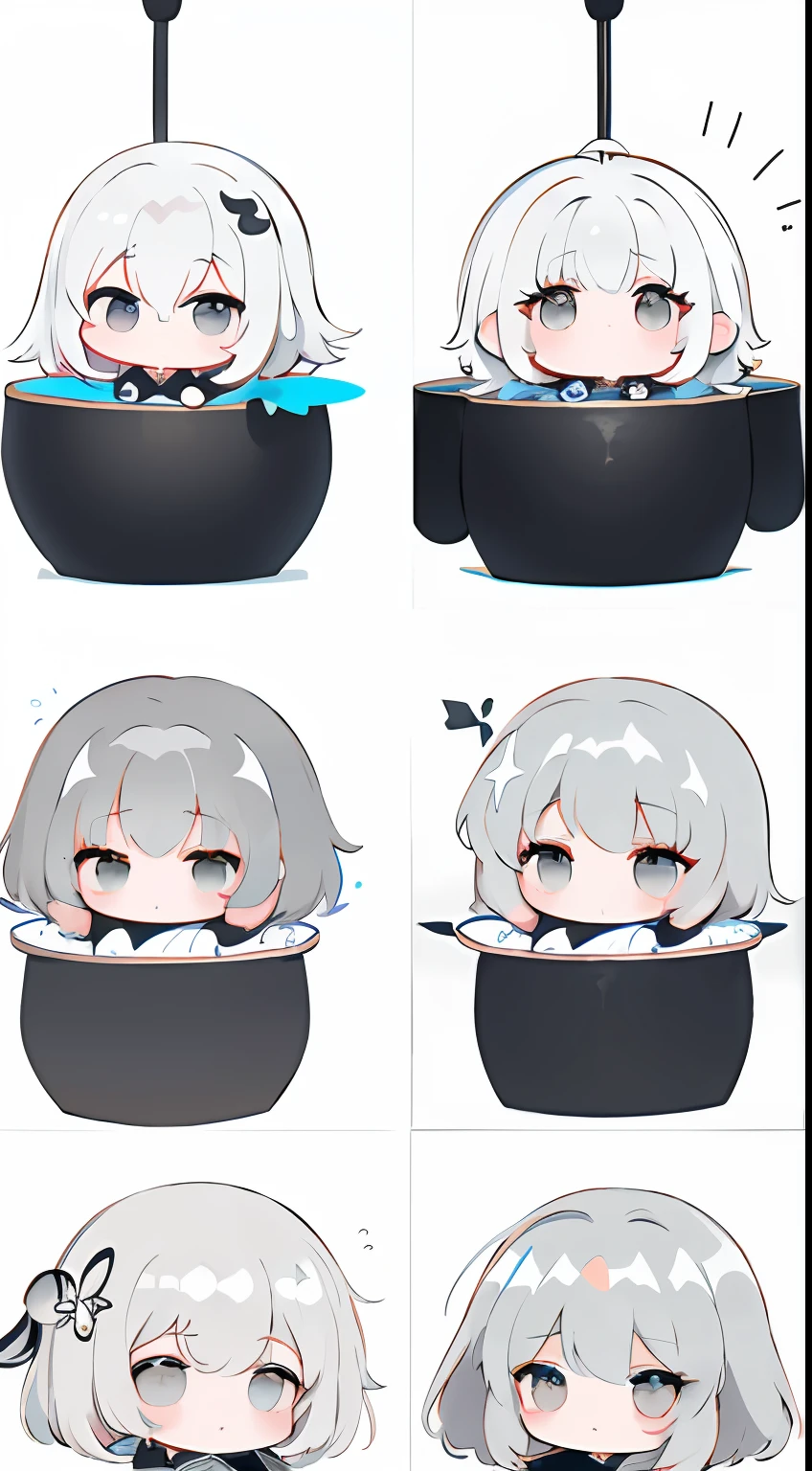 monochromes、grayscales、Straight face、Chibi、​masterpiece、top-quality、Top image quality、Hanging eyes、kawaii、doress、the wind、Chibi