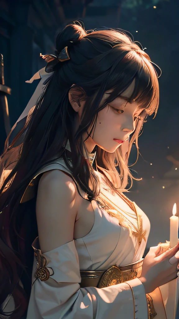 (1girl:1.3),solo,__body-parts__,
official art, unity 8k wallpaper, ultra detailed, beautiful and aesthetic, beautiful, masterpiece, best quality,Fantastical Atmosphere, Calming Palette, Tranquil Mood, Soft Shading,
Miko priestess, charm spell, talisman familiar, shrine maiden duties,