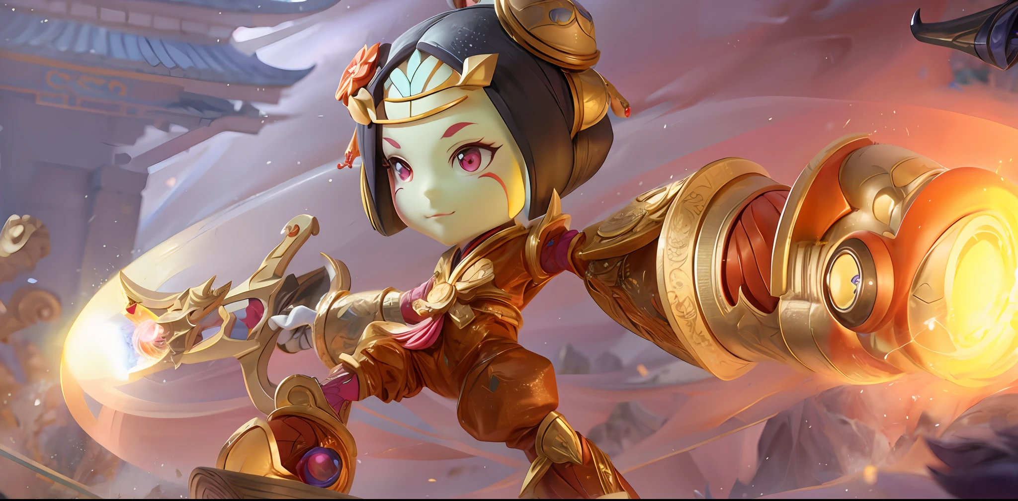 um close up de um personagem de desenho animado segurando uma bola de fogo, Orianna, Personagem de League of Legends, de League of Legends, arte detalhada Onmyoji, Senna de League of Legends, Ne zha de smite | | | | |, Estilo League of Legends, Arte do personagem de League of Legends, Arte estilo League of Legends, Onmyoji, Splash Art Oficial, Estilo de League of Legends, personagem masculino