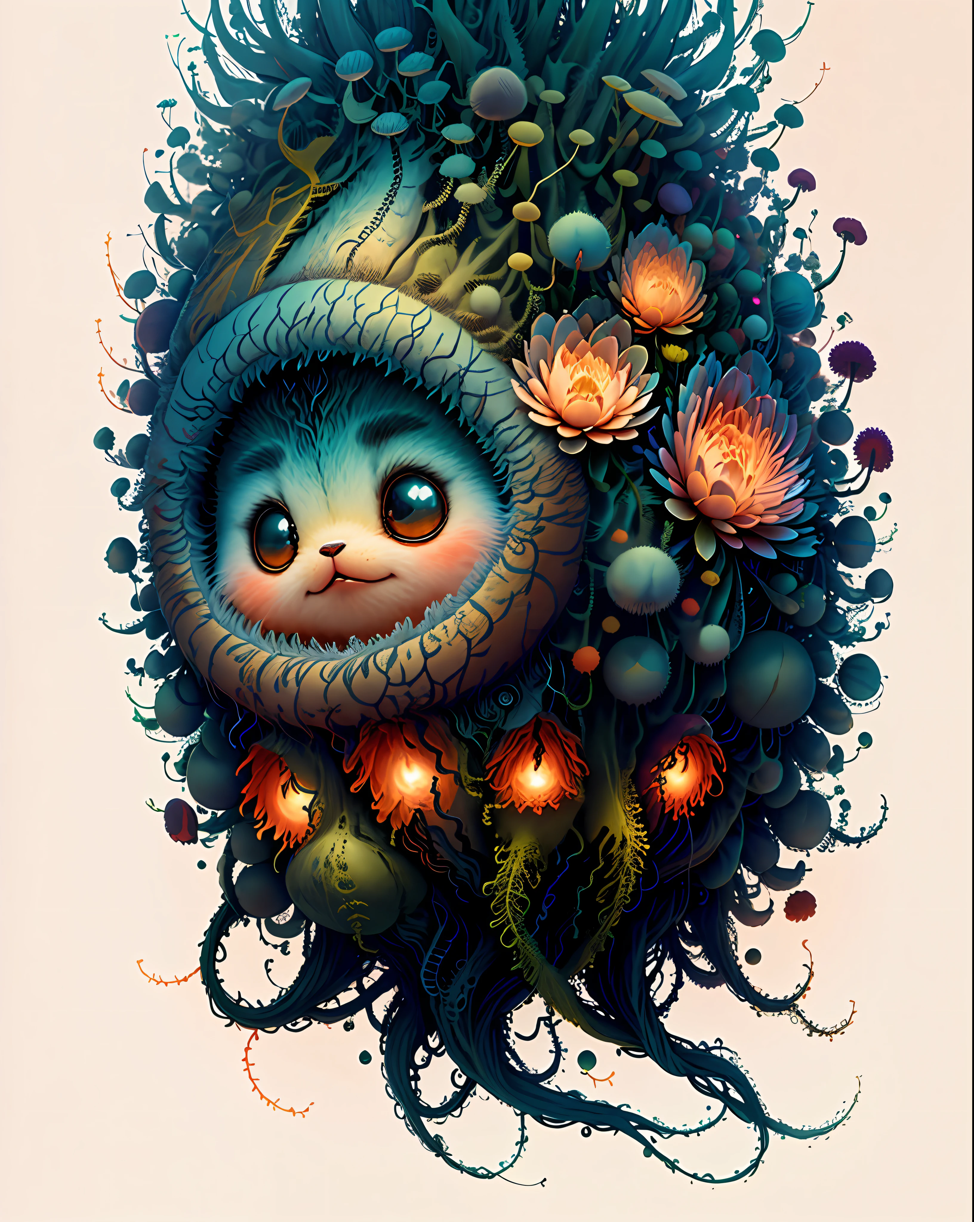 "Create a masterful masterpiece of cute creatures with ultra-detailed concept art inspired by . Utilize Stable Diffusion's power to unleash your inner Cu73Cre4ture programmer and bring your imagination to life!"