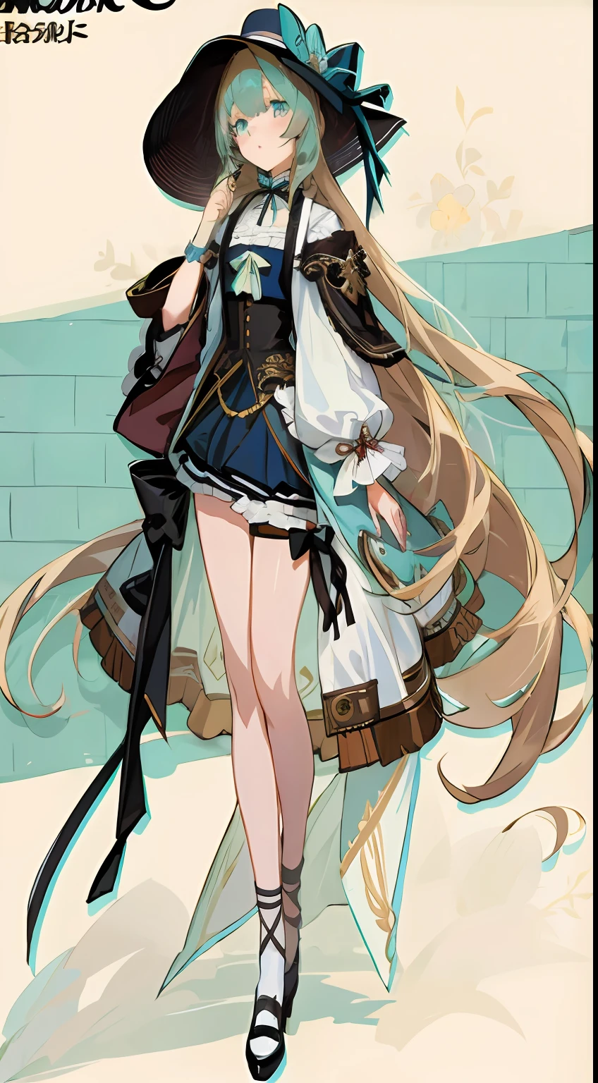 style of anime,k hd,tmasterpiece,Victorian clothes,one-girl,cyan pupils,pretty eyes,brown bangs