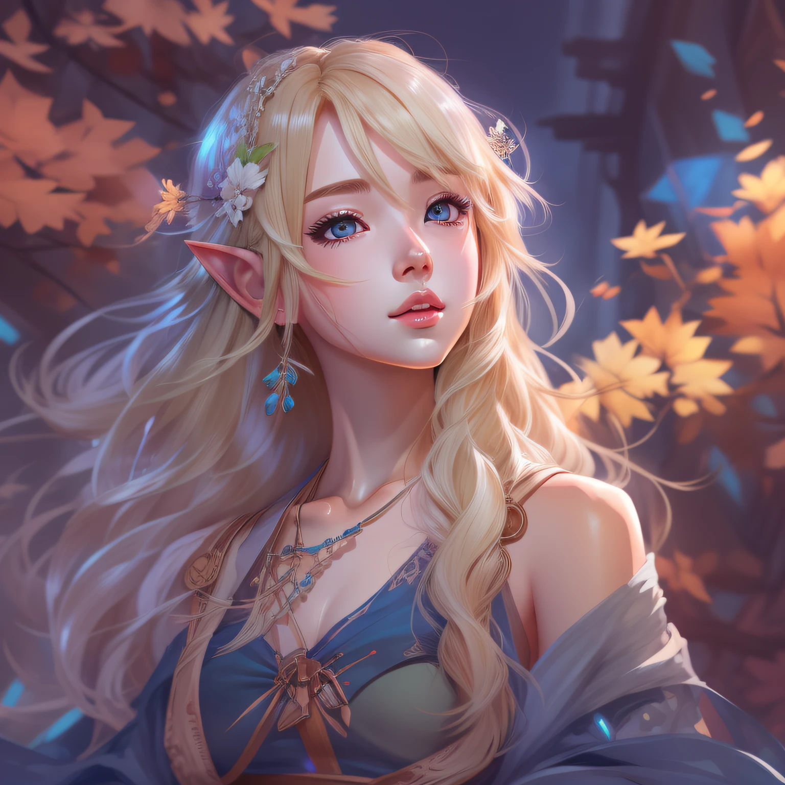 Arrafi woman,long blonde hair and blue eyes,Wear a fantastic dress made of fine fabrics, Breathe style wild art, Detailed digital anime art, Colorful, stunning art style, Artgerm and Atey Ghailan, zelda botw, Meticulous and cute digital art, beautiful digital art, Beautiful anime art, Cute anime art style, trending on artstation pixiv, anime style digital art, Chen Ross style, Frey Tracking Style, Digital SLR, 8K