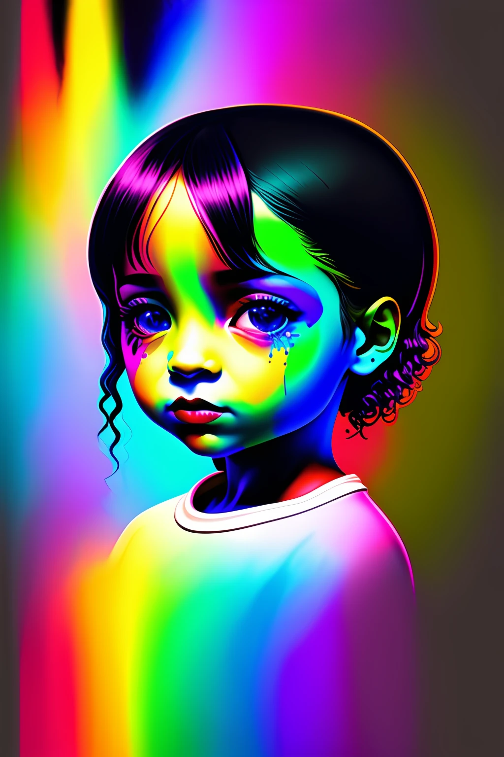 uma pintura colorida de uma pet em um fundo preto, Rainbow fusion color scheme, a morte, imagem de avatar, rosto derretido, fundo transparente, a morte da arte, head shoot, um retoque colorido, stunning render, morte e morte, rosto Derretendo