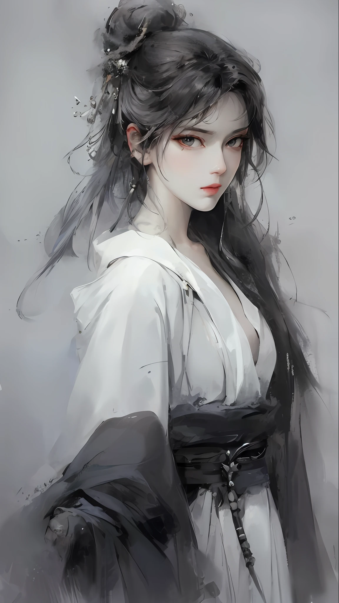 a close up of a woman with white hair and a white mask, beautiful character painting, guweiz, artwork in the style of guweiz, white haired deity, by Yang J, epic exquisite character art, stunning character art, by Fan Qi, by Wuzhun Shifan, guweiz on pixiv artstation