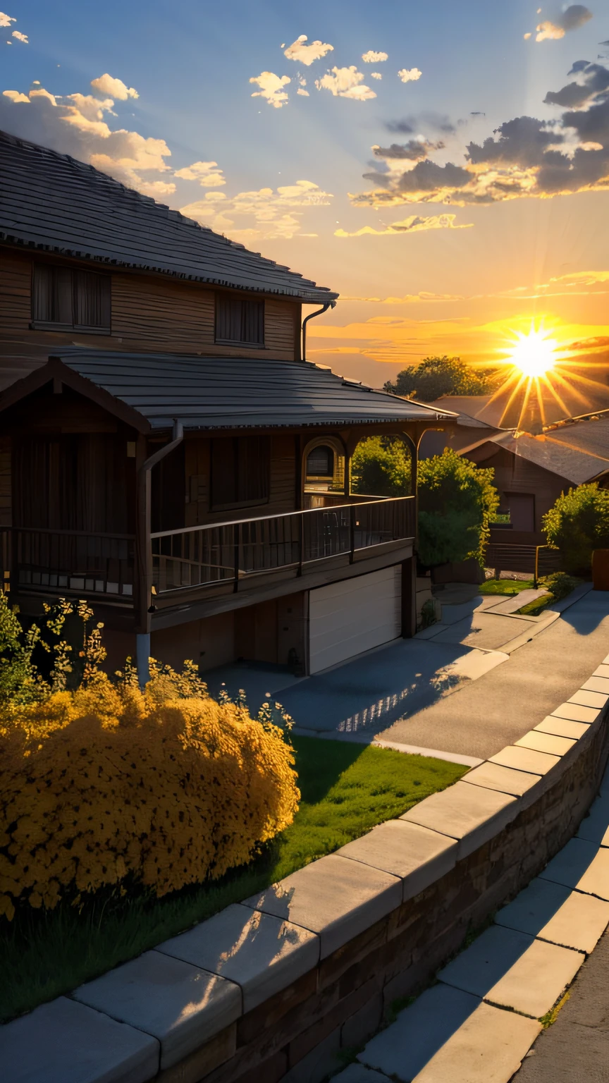 A high resolution, imagination, (Realistis), sunny clear sky, composition, sunraise, (HDR:1.5), exteriors, Complicated details,
