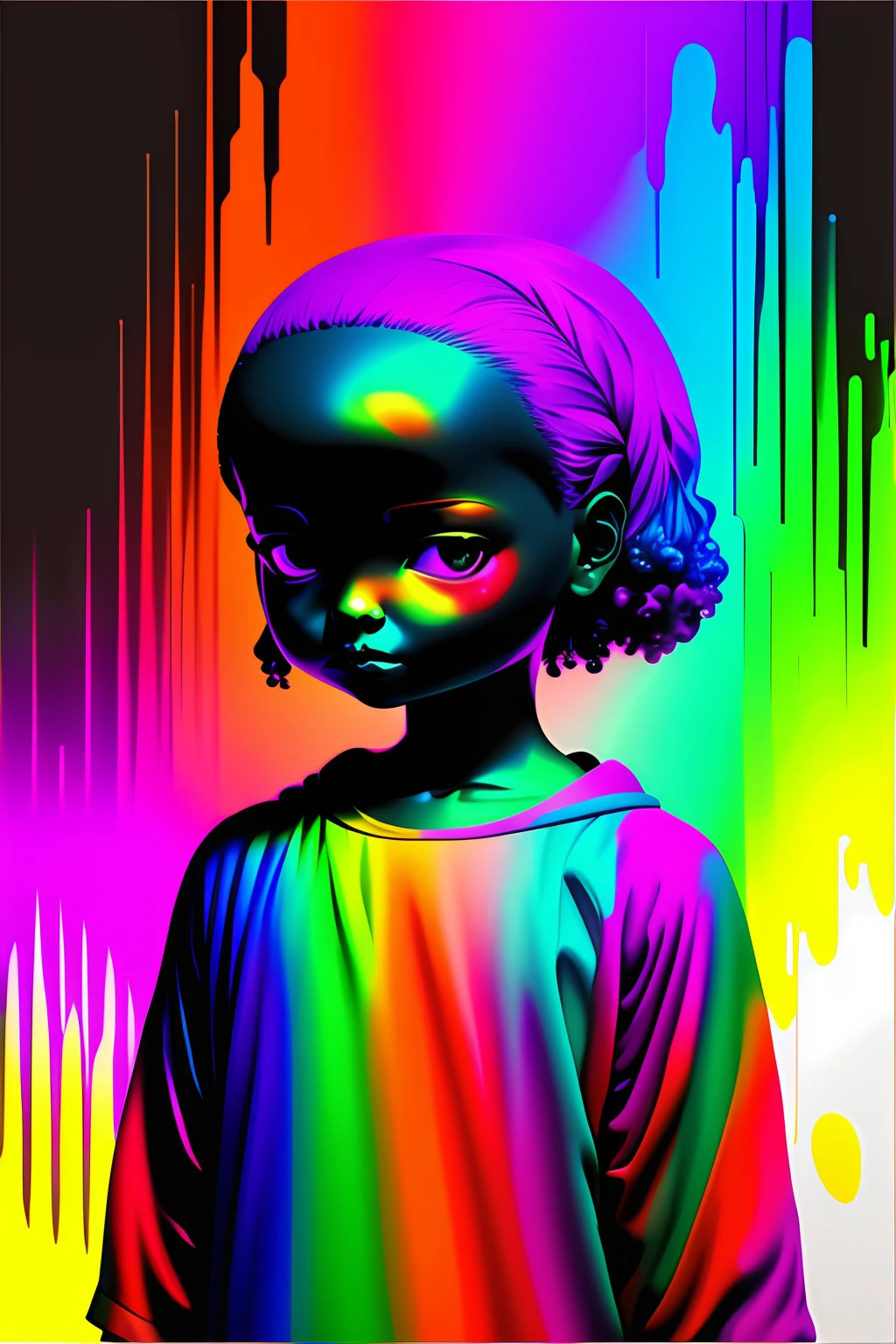 uma pintura colorida de uma pet em um fundo preto, Rainbow fusion color scheme, a morte, imagem de avatar, rosto derretido, fundo transparente, a morte da arte, head shoot, um retoque colorido, stunning render, morte e morte, rosto Derretendo
