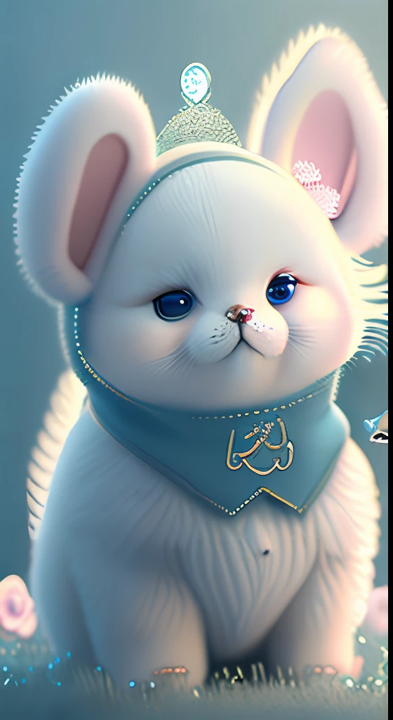 In this ultra-detailed CG art, cute puppy surrounded by ethereal roses, laughter, best quality, high resolution, intricate details, fantasy, cute animals, open mouths, laugh!!