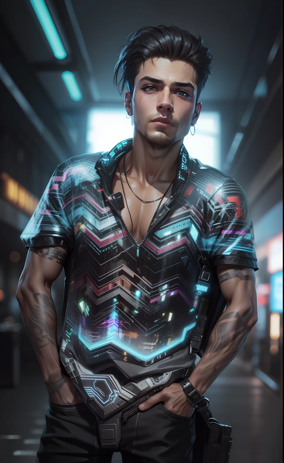 Change background cyberpunk handsome  boy realistic face, 8k, ultra realistic