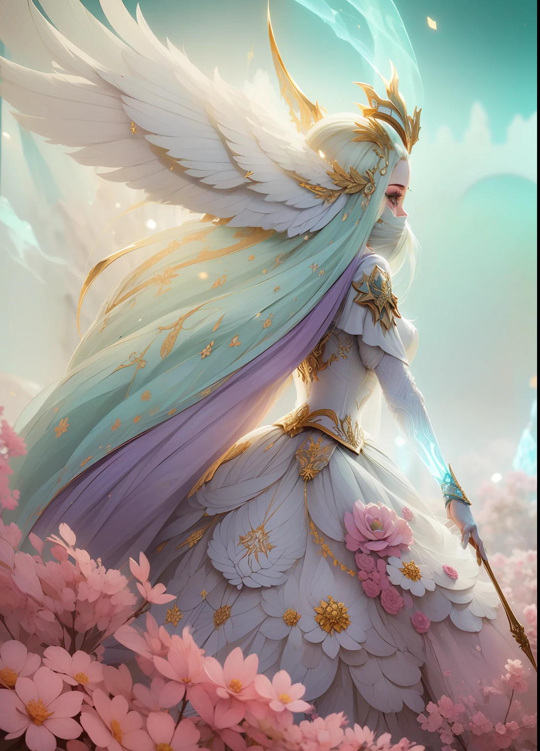 obra-prima, melhor qualidade, (papel de parede CG unity 8k extremamente detalhado), (melhor qualidade), (best illustration), (melhor sombra), Absurdo, arte epica, Poses gloriosas, lindo brilho detalhado, brilho luminoso de fundo, detalhes insano