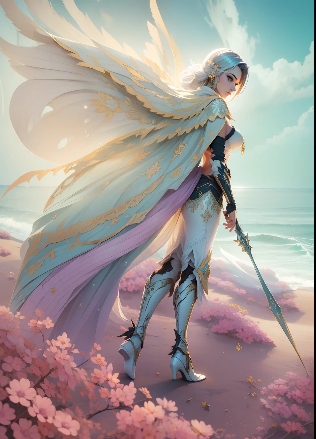 obra-prima, melhor qualidade, (papel de parede CG unity 8k extremamente detalhado), (melhor qualidade), (best illustration), (melhor sombra), Absurdo, arte epica, Poses gloriosas, lindo brilho detalhado, brilho luminoso de fundo, detalhes insano
