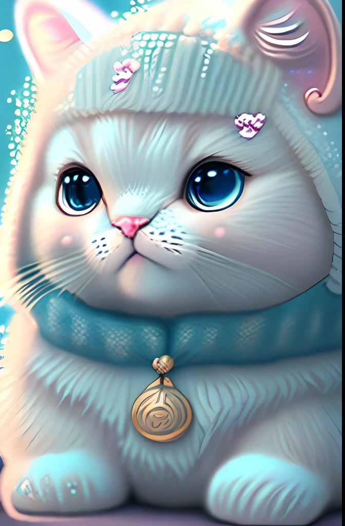 In this ultra-detailed CG art, cute kitty surrounded by ethereal roses, laughter, best quality, high resolution, intricate details, fantasy, cute animals, open mouths, laugh, color vibrant