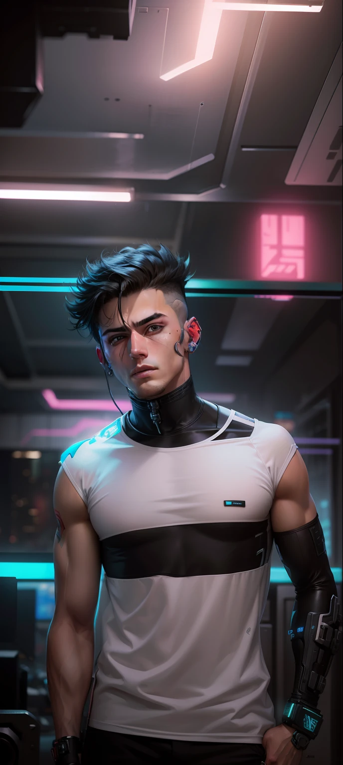 Chnage into Handsome cyberpunk boy
