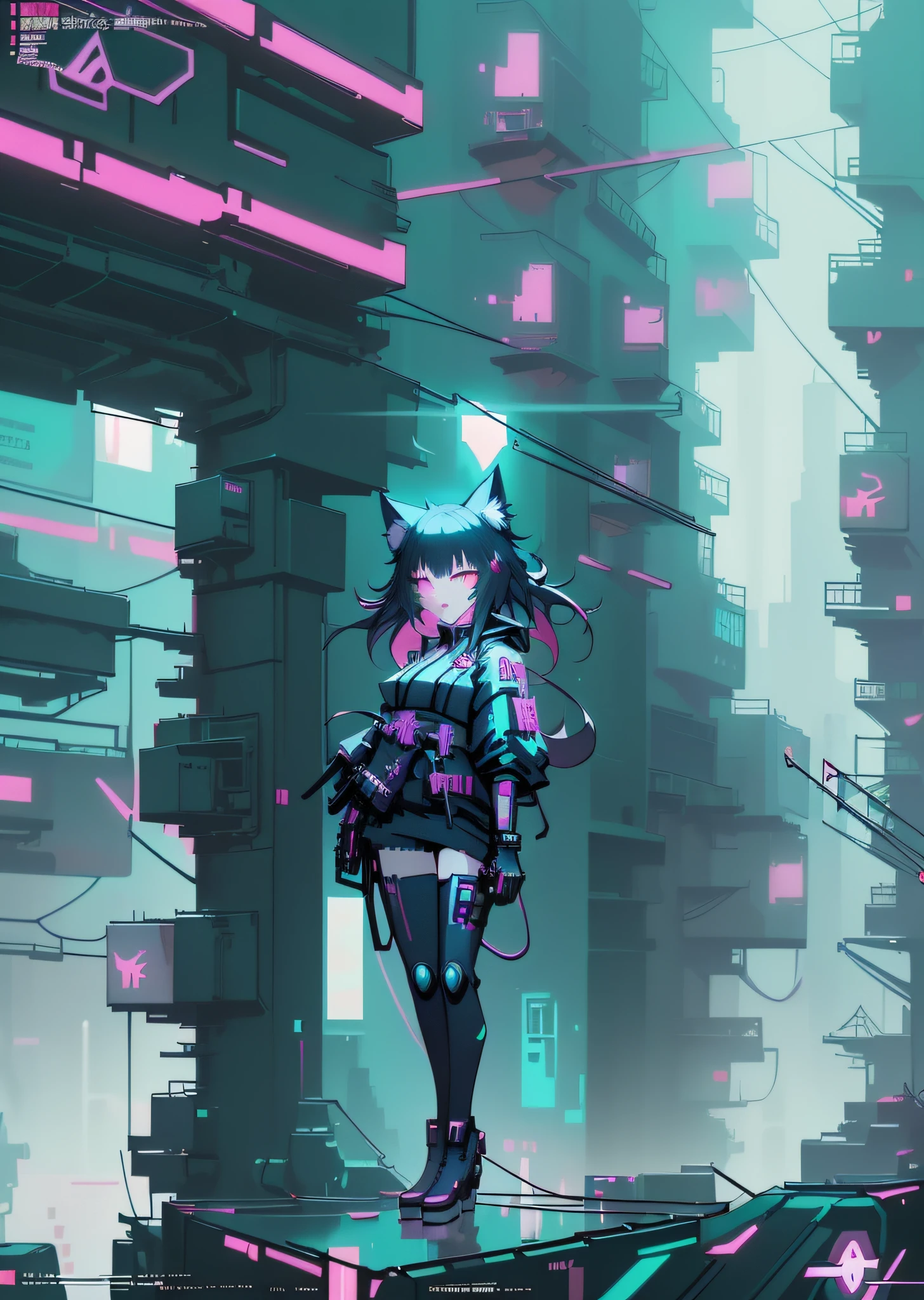 a girl with a cat ears and glowing eyes, digital cyberpunk anime art, digital cyberpunk - anime art, cyberpunk art style, anime cyberpunk art, dreamy cyberpunk girl, cyberpunk anime art, cyberpunk anime girl, bright cyberpunk glow, cyberpunk themed art, beautiful cyberpunk girl face, cyberpunk vibes, cyberpunk vibe, anime style 4 k, cyberpunk artstyle, female cyberpunk anime girl