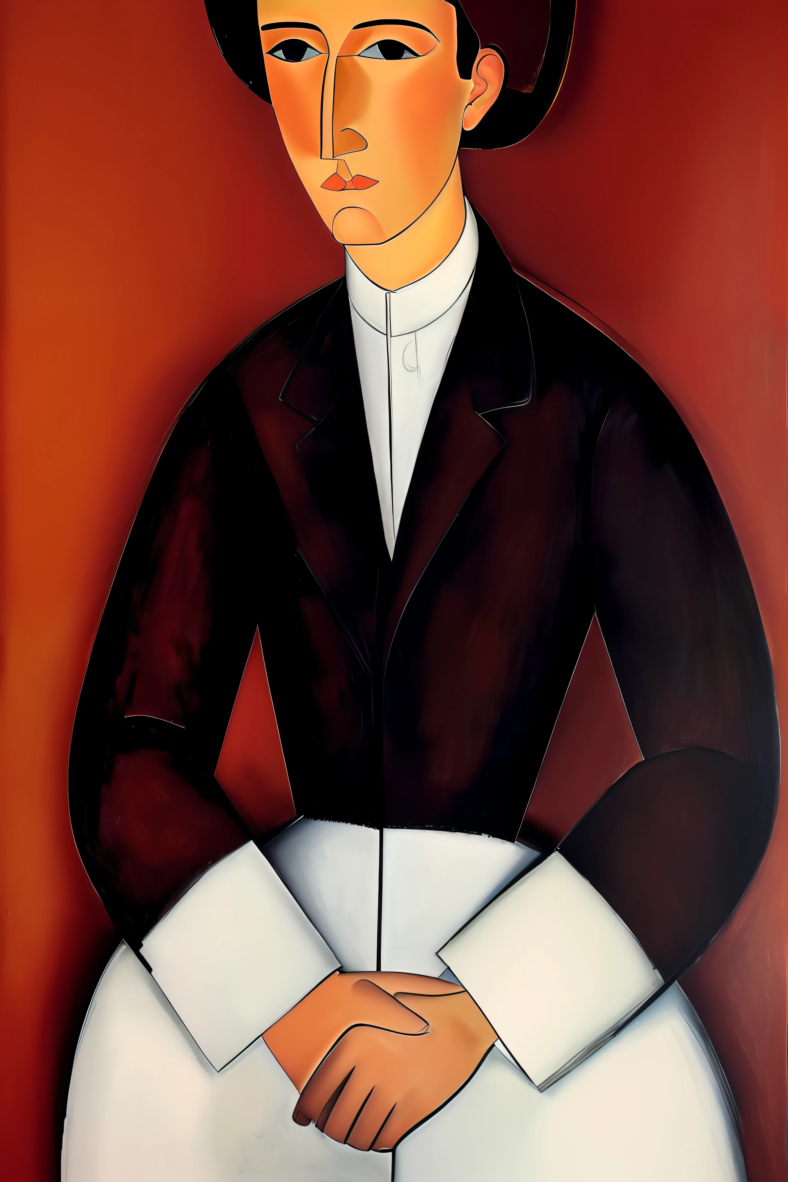 ((personajes de las obras de Amedeo Modigliani, en una fiesta , representados  en posicion parada o sentada como figuran en las obras de arte, completar las partes de personajes no representados en las obras)),  Salon de un restaurante de Paris  a comienzos del siglo 20, represented in the style of Amedeo Modigliani Film lighting, ultra detallado, Pintura digital, Artstation, arte conceptual, Suave, foco nítido, illustration, (piel alta y detallada:1.2), 8k UHD, DSLR, Soft lighting, alta calidad, Film grain, Fujifilm XT3 mix4 Wildstyle RAW foto,