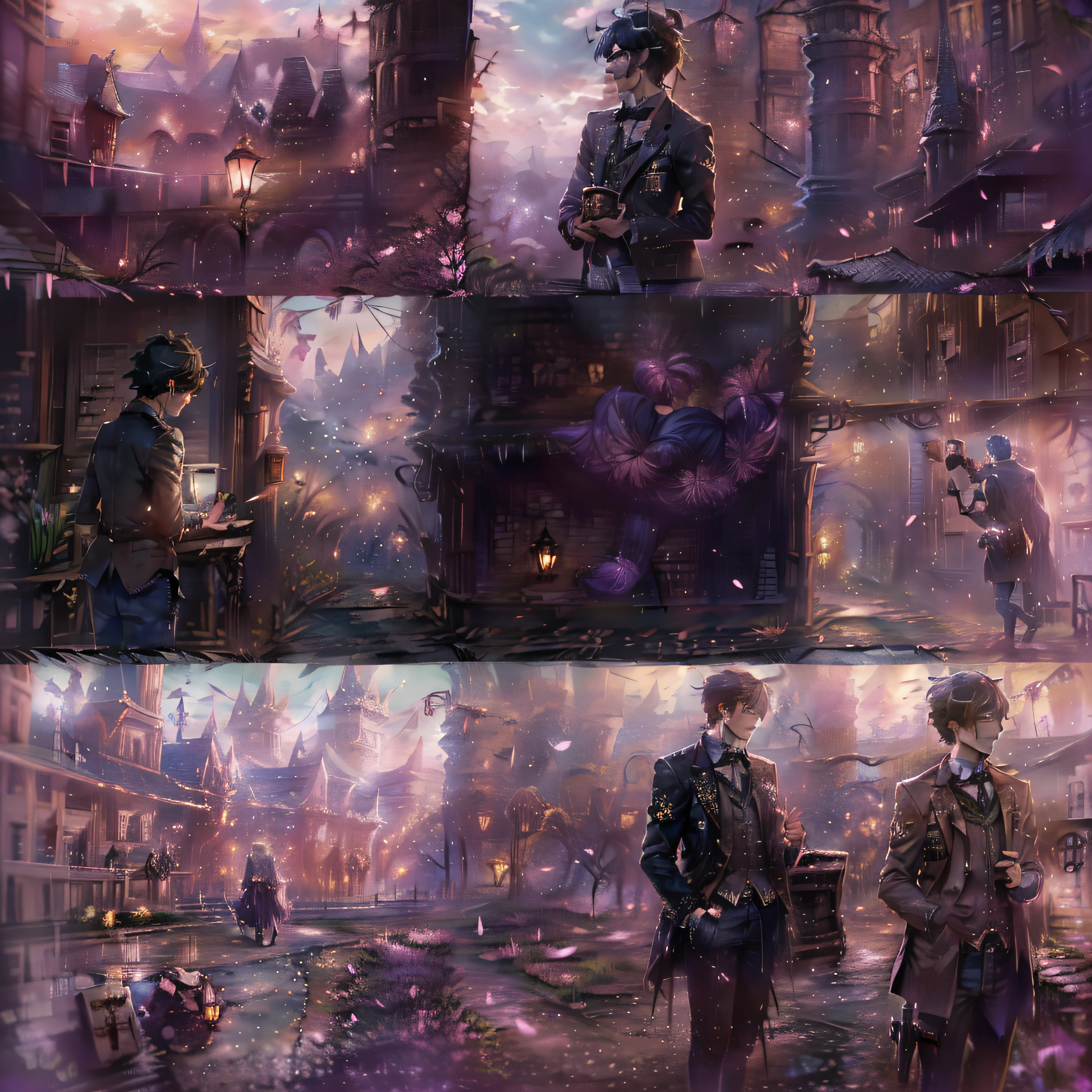 masterpiece、Melancholy young man、Poor figure、tense look、fine lines、Young man in withered black suit、1a person々youthfulness、Landscape with rusty shades、20Century London、Sherlock Holmes & The city of London where John Watson played an active role、Victorian、RAW photo of a landscape、detaile、Photorealsitic、hyper realistic photography、8K UHD、Digital SLR、Soft lighting、hightquality、film grains、FujifilmXT3、(masterpiece)、Human perspective、People's eye level、masterpiece、top-quality、Highly elaborate CG Unity 8K wallpapers、an oil painting、awardwinning photo、Bokeh、depth of fields、nffsw、bloom、chromatic abberation、Photorealsitic、Very detailed、art stations、Trending on CGSociety、Convoluted、high details、Dramatic、Volumetric lighting、artwork in the style of guweiz, guweiz masterpiece, guweiz on pixiv artstation, guweiz, guweiz on artstation pixiv, by Yang J, in the art style of bowater, loish and wlop