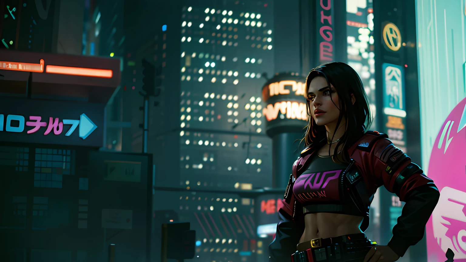 8K,extremely detailed nipple,Exquisite,light pollution,A female mercenary standing in the night,There are neon signs, cyberpunk 8 k, in cyberpunk 2 0 7 7 cp 2 0 7 7, cyberpunk art ultrarealistic 8k, (Cyberpunk 2077), cyberpunk 2 0 7 7 night city, In Cyberpunk 2077, at cyberpunk city, Cyberpunk 2077,Epic