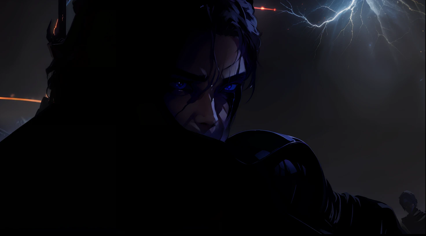 Olhos Fechados UP Anakin Skywalker, Sith, Tempos Sith, Anakin Skywalker como Sith do mal, Villanious, FALLEN ANGEL, Gray alien, alien, FALLEN ANGEL, Cara bonito na foto de Demon Slayer, Anakin Skywalker, godrays obscuro, cosmic sky