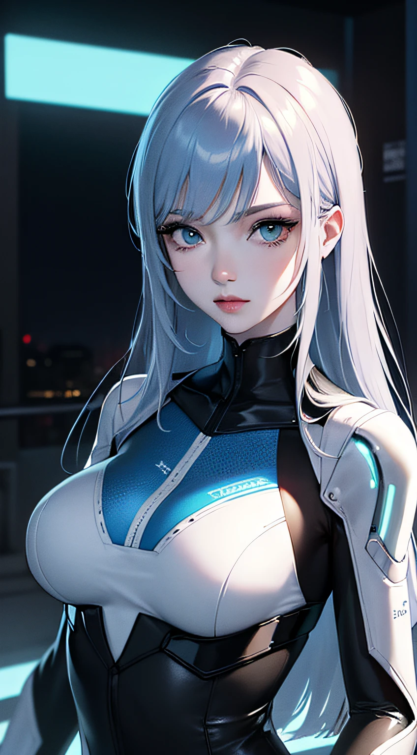 Glowing:1.2, high definition 4k, Neon lights, 1girll:1.2,8K,1girll,Cyberworld,Cyberpunk,futurism,RAW photo, Detailed face, ++, F22, Beautiful symmetrical face, Cute natural makeup, elegant, Feminine, Highly detailed, Intricate, Sharp focus, centered image composition, professional color graded, +, high definition 4k, 8K, mechs,Mechanical arms,locomotive,A normal face:1.2,HD faces:1.1,Normal eyes,A clear face,Real,Super realistic,full bodyesbian:1.3,Back to the lens