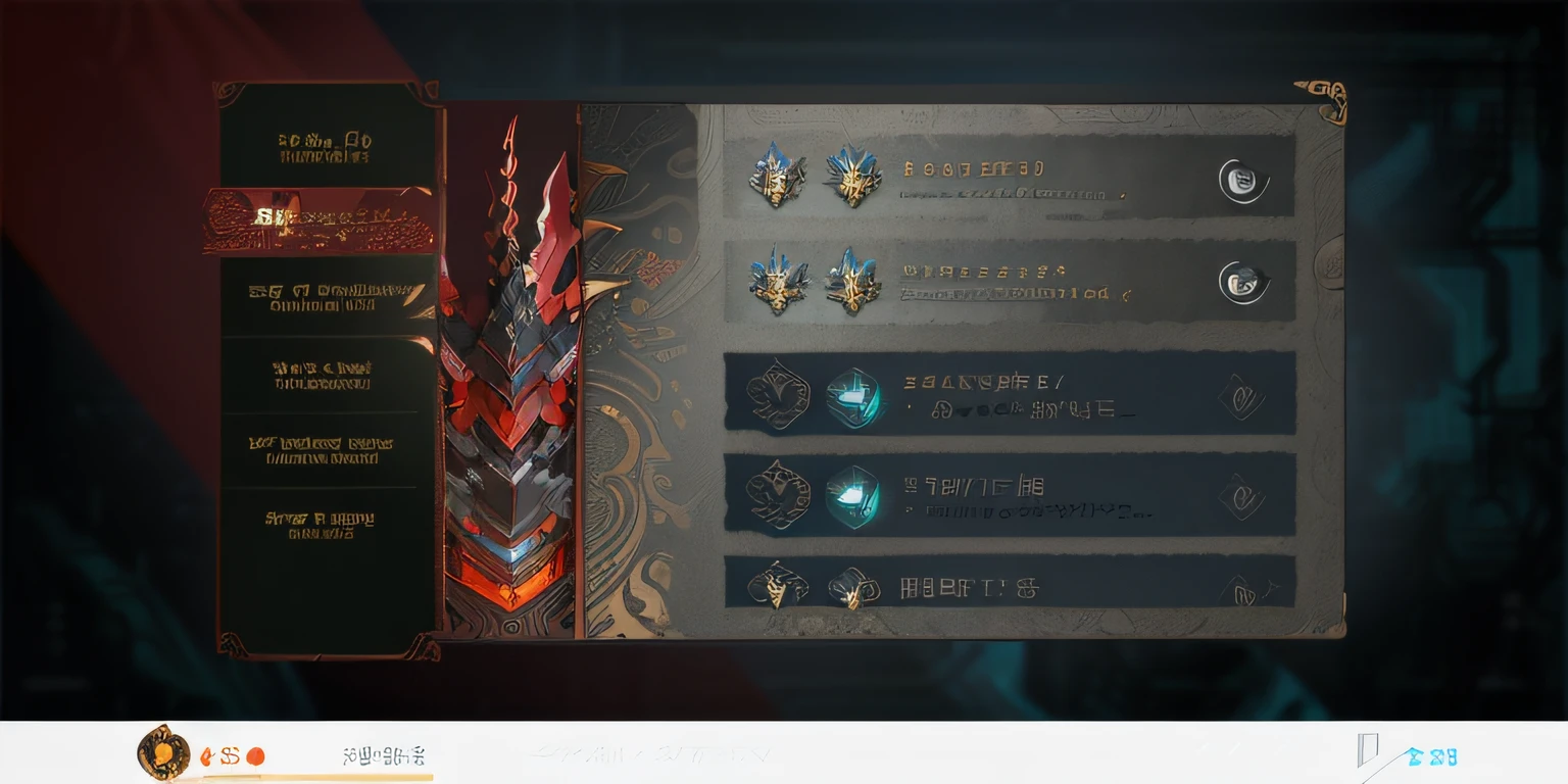 There is a close-up of a bronze dragon on the screen, Bronze art, Bronze detailed art, game ui, character selection screen, game footage, Game UI, pc game with ui, loadscreen”, ui card, onmyoji portrait, detailed screenshot, loading screen, Kantai collection style, game overlay, a screenshot, oni horns, loading screen, screen shot