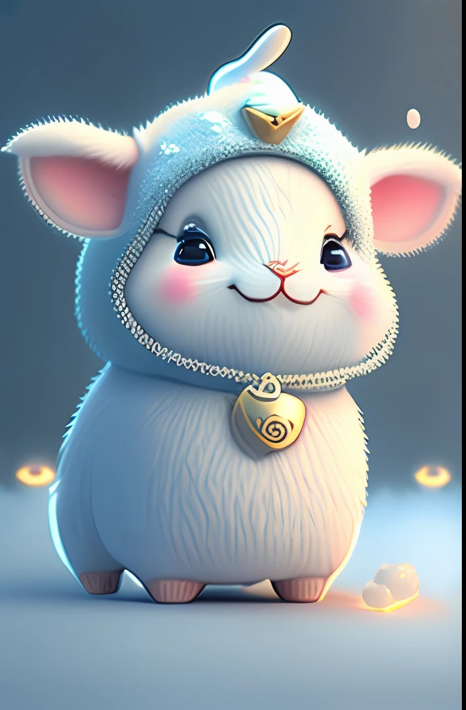 In this ultra-detailed CG art, cute small cow, laughter, best quality, high resolution, intricate details, fantasy, cute animals, open mouths, laugh, color vibrant