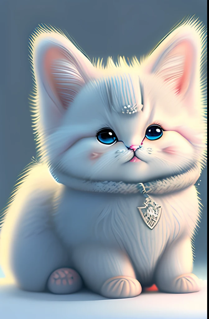 In this ultra-detailed CG art, cute kitty, laughter, best quality, high resolution, intricate details, fantasy, cute animals, open mouths, laugh, color vibrant
