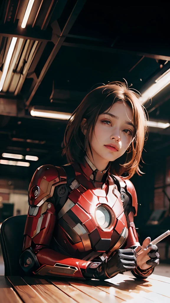 (1girl:1.3), solo,__body-parts__, official art, unity 8k wallpaper, ultra detailed, beautiful and aesthetic, beautiful, masterpiece, best quality, RAW, masterpiece, super fine photo,, best quality, super high Resolution, photorealistic, sunlight, full body portrait, stunningly beautiful,, dynamic pose, delicate face, vibrant eyes, (side view), she is wearing a futuristic Iron Man mech, red and gold, Highly detailed abandoned warehouse background, detailed face, detailed complex busy background, messy, gorgeous, milky, high detailed skin, realistic skin details, visible pores, sharp focus, volumetric fog, 8k uhd, dslr camera, High quality, film grain, fair skin, photorealism, lomography, sprawling metropolis in a futuristic dystopia, view from below, translucent