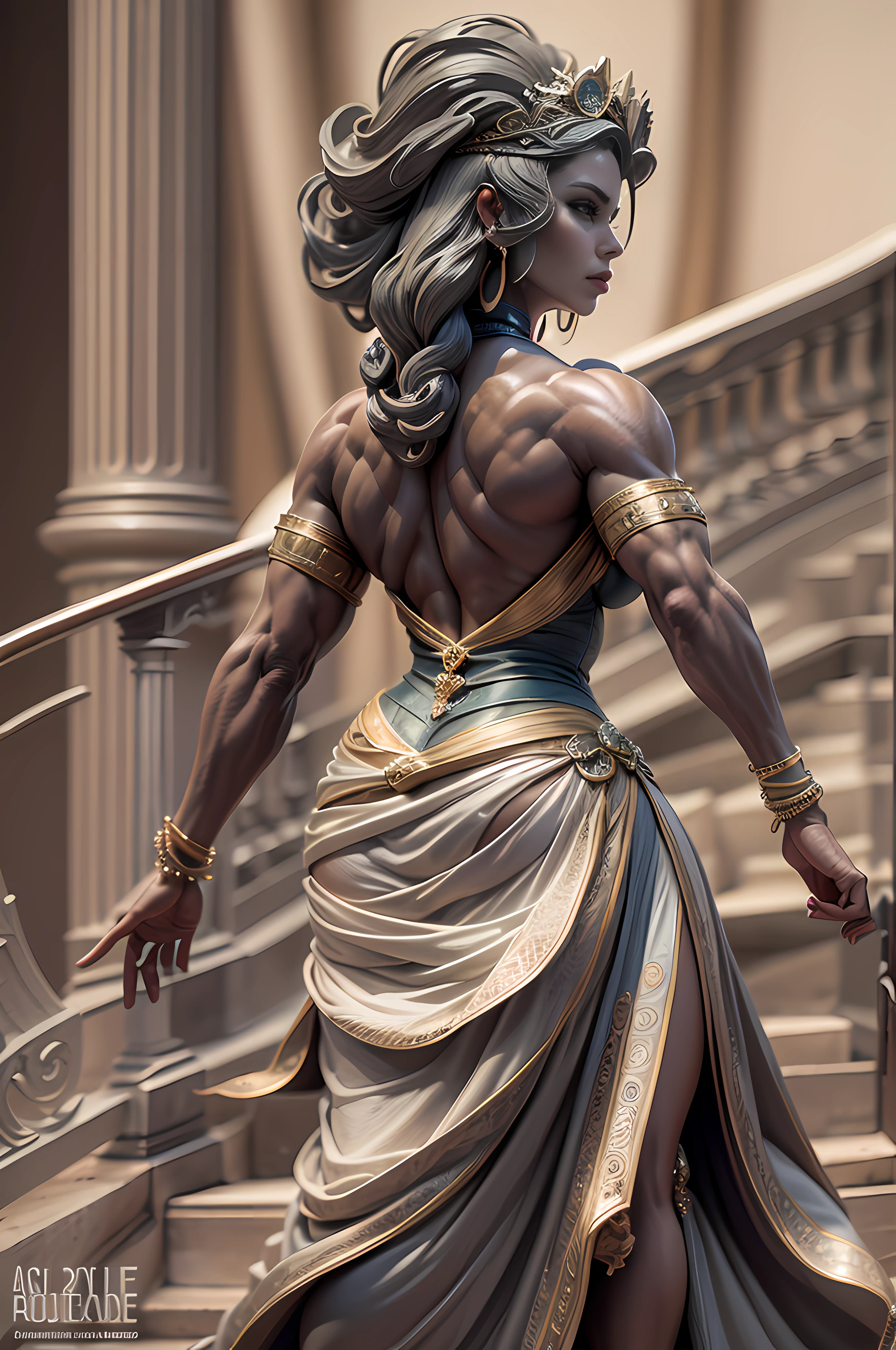 (beautiful face: 2), beautiful nordic woman face, 25-year-old woman face, thick muscular neck, matching neck, matching trapezius muscles, matching hair, slight smirk, neutral stare, glowing red eyes