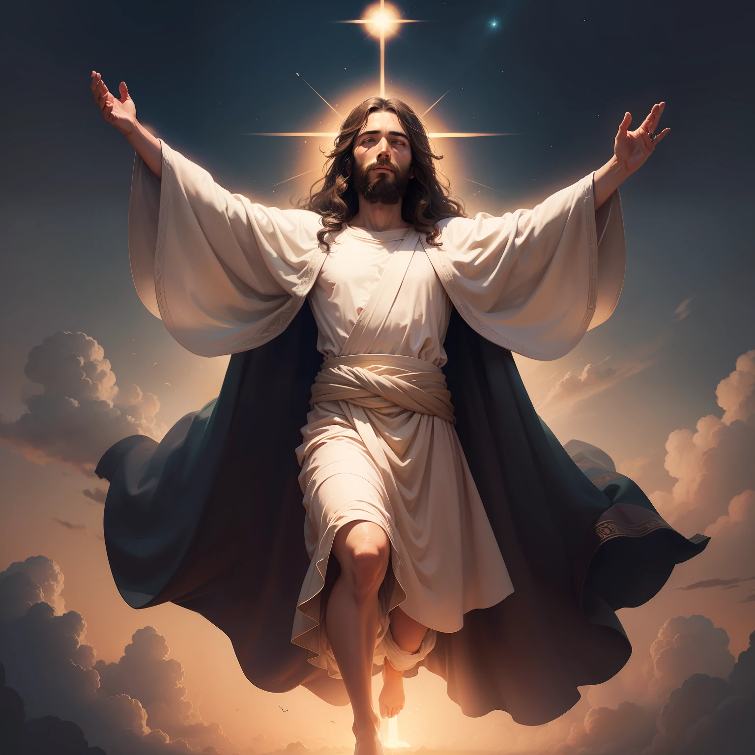 Make an illustration of Jesus Christ ascending to heaven