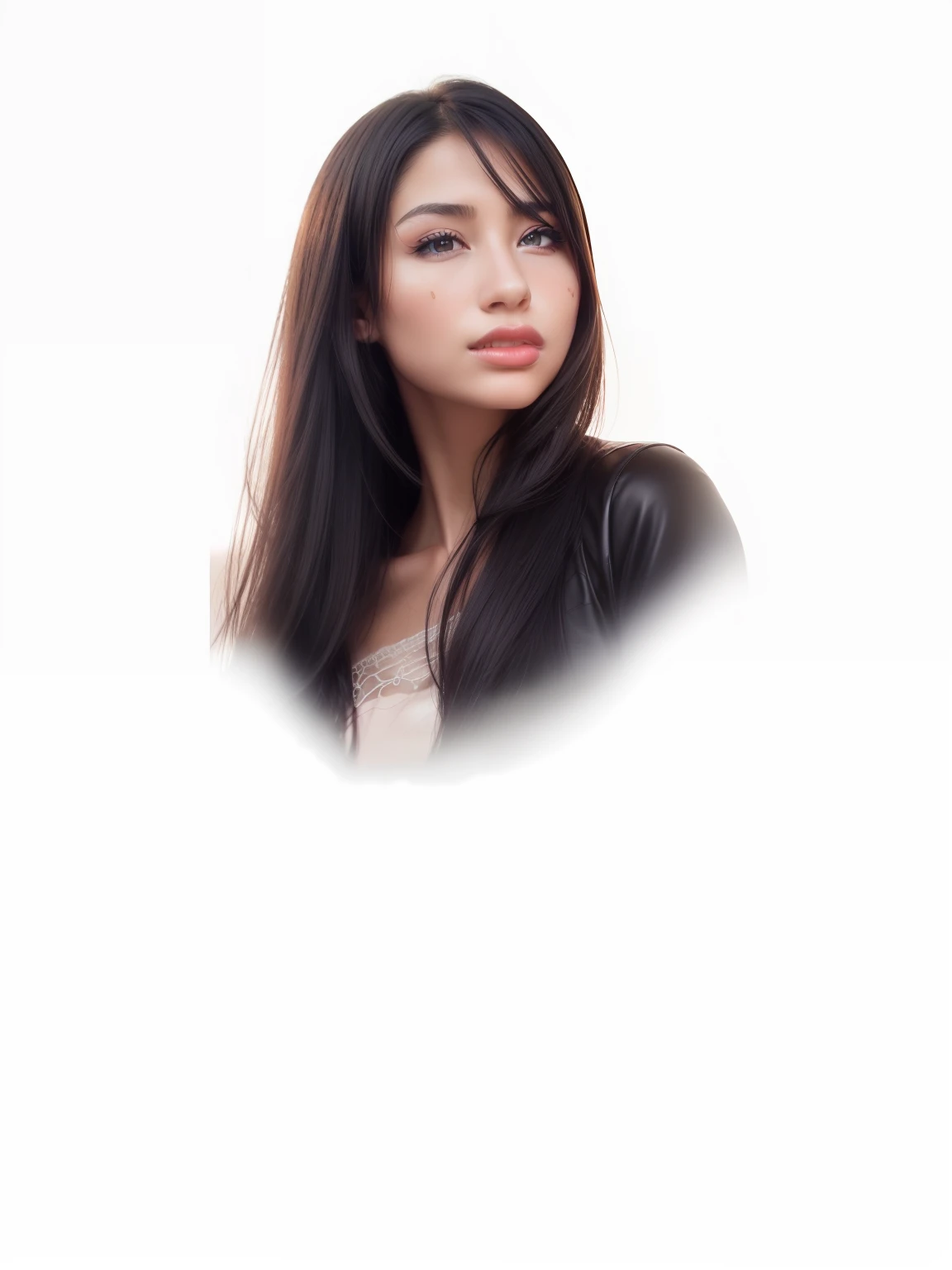 (RAW photo, best quality), (realistic, photo-realistic:1.2), 1girl, high quality, (high detailed skin:1.4), gorgeous hair, (dark room:1.3), (rim lighting:1.3), (dimly lit:1.3), (dark night:1.3), indoors, portrait, black hair, dark background,long hair