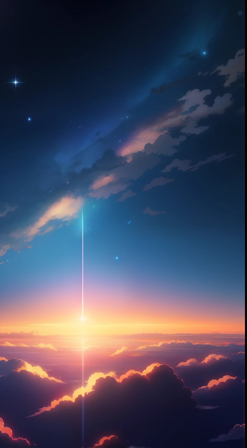 anime - style scene of a beautiful sky with a star and a planet, cosmic skies. by makoto shinkai, anime art wallpaper 4k, anime art wallpaper 4 k, anime art wallpaper 8 k, anime wallpaper 4k, anime wallpaper 4 k, 4k anime wallpaper, anime sky, amazing wallpaper, anime background, heaven planet in background, anime background art