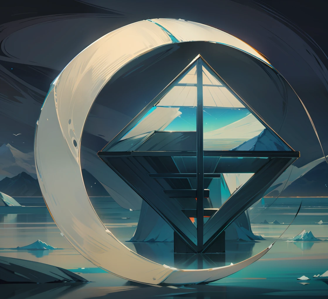 the sea，billows，ice mountain，Artistic sense
