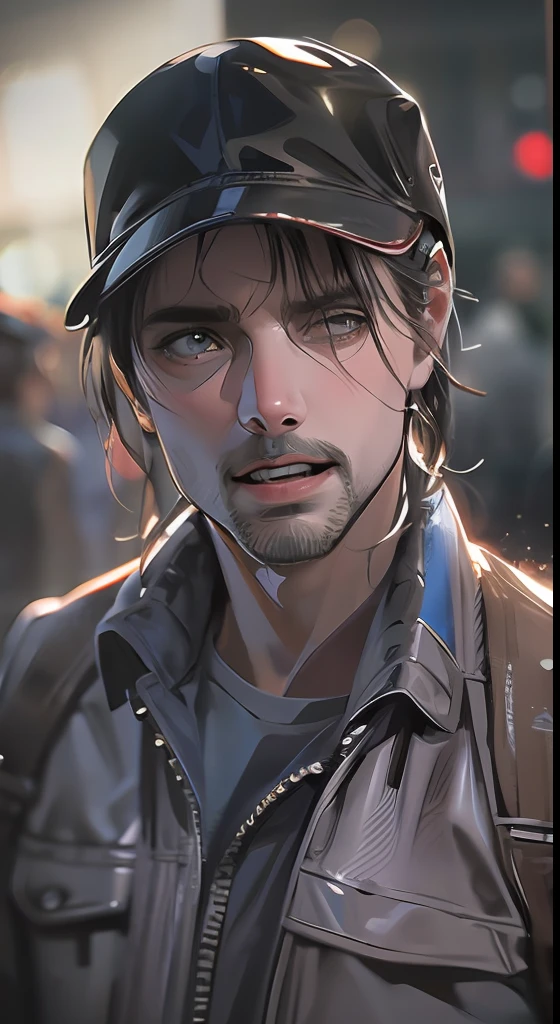 Tom Cruise as Rick Grimes from The Walking Dead,half body, XF IQ4, 150MP, 50mm, ISO 1000, 1/250s, natural light, Adobe Lightroom, photolab, Affinity Photo, PhotoDirector 365