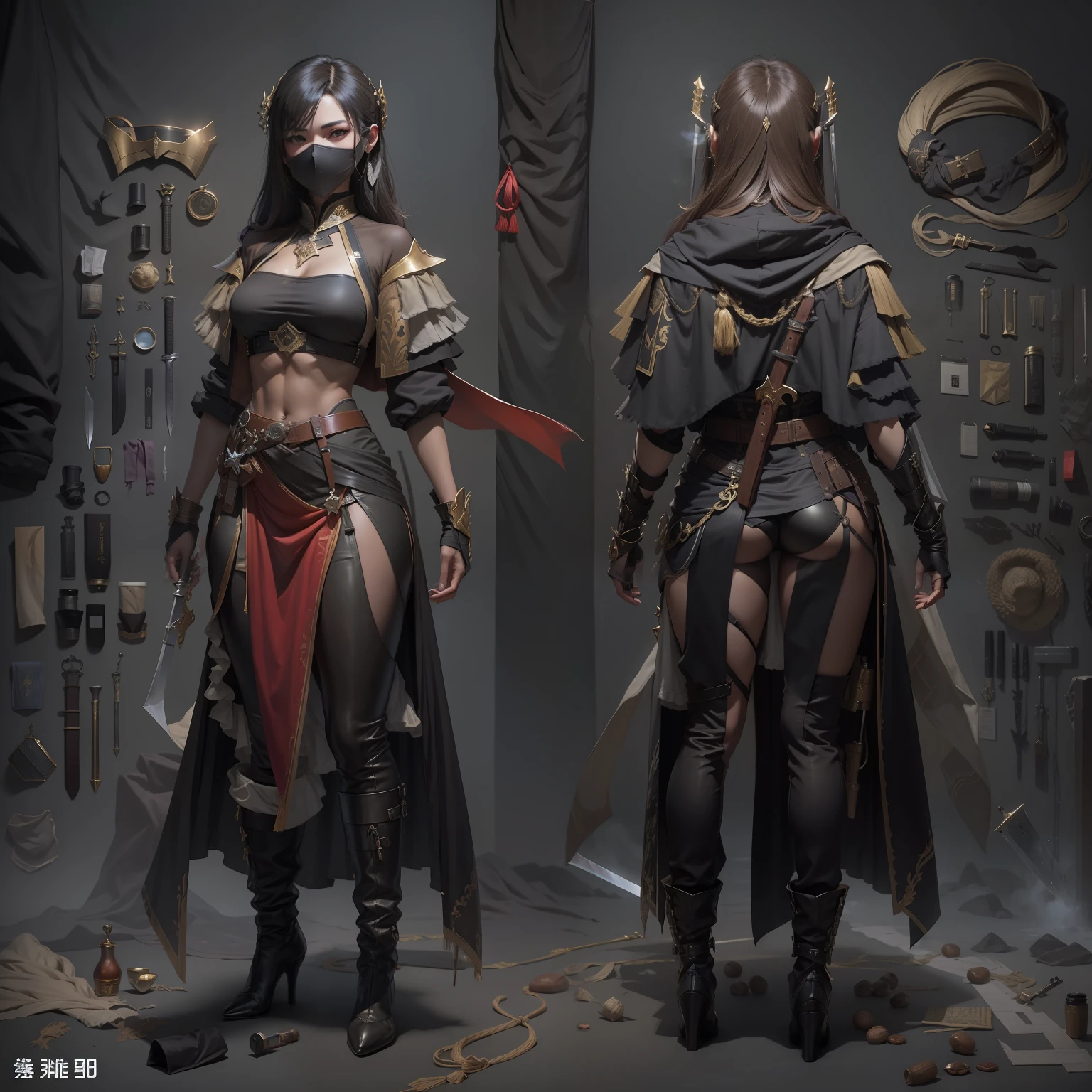 32K,New coffee products, arma, The sword, halter, Weapons of the future, 32K, Linen cloak, Top quality, Masterpiece:Faust,,1 child, short detailed hair, thin fog, Jump up, (tmasterpiece,k hd,hyper HD,16k),clutching a sword, buliding, Reflectors, bloods, Eastern Asia, Weapon focus, Skysky, brunette color hair, knifes, shorter pants, fumo, Mist, The clothes ar, bandagens, sword sheath, Masks, 独奏