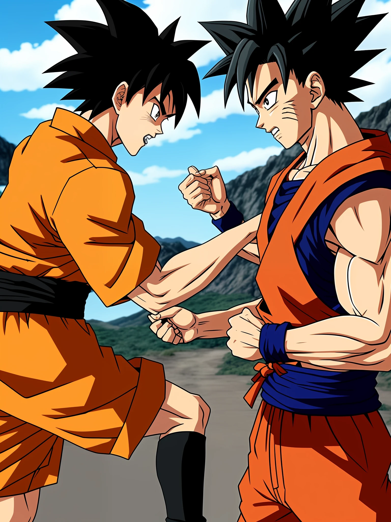 Goku lutando contra naruto