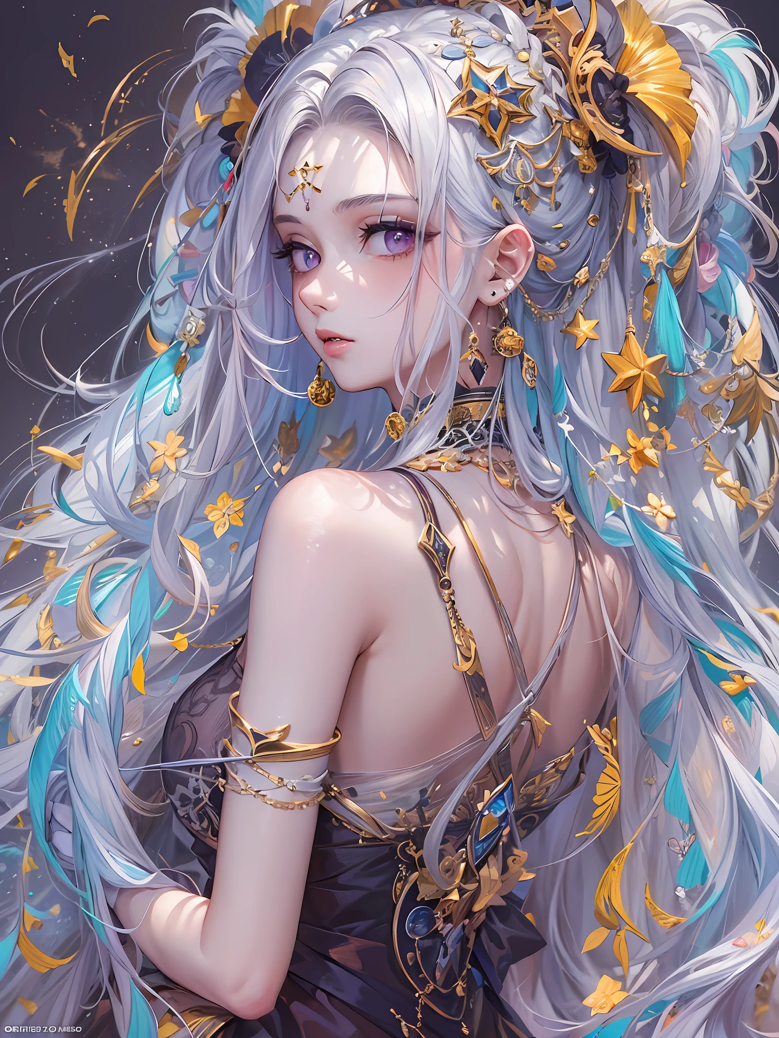 (masterpiece, top quality, best quality, official art, beautiful and aesthetic:1.2),
1girl,pasties,
very_long_hair,extreme detailedcolorful,highest detailed,