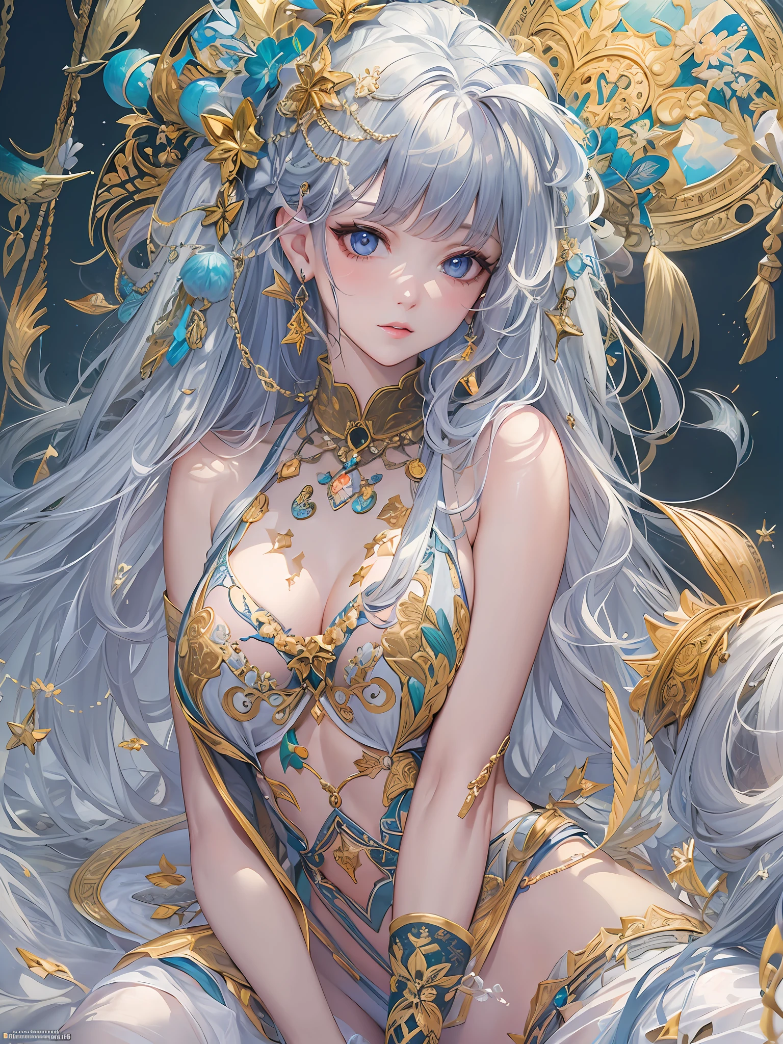 (masterpiece, top quality, best quality, official art, beautiful and aesthetic:1.2),
1girl,pasties,
very_long_hair,extreme detailedcolorful,highest detailed,