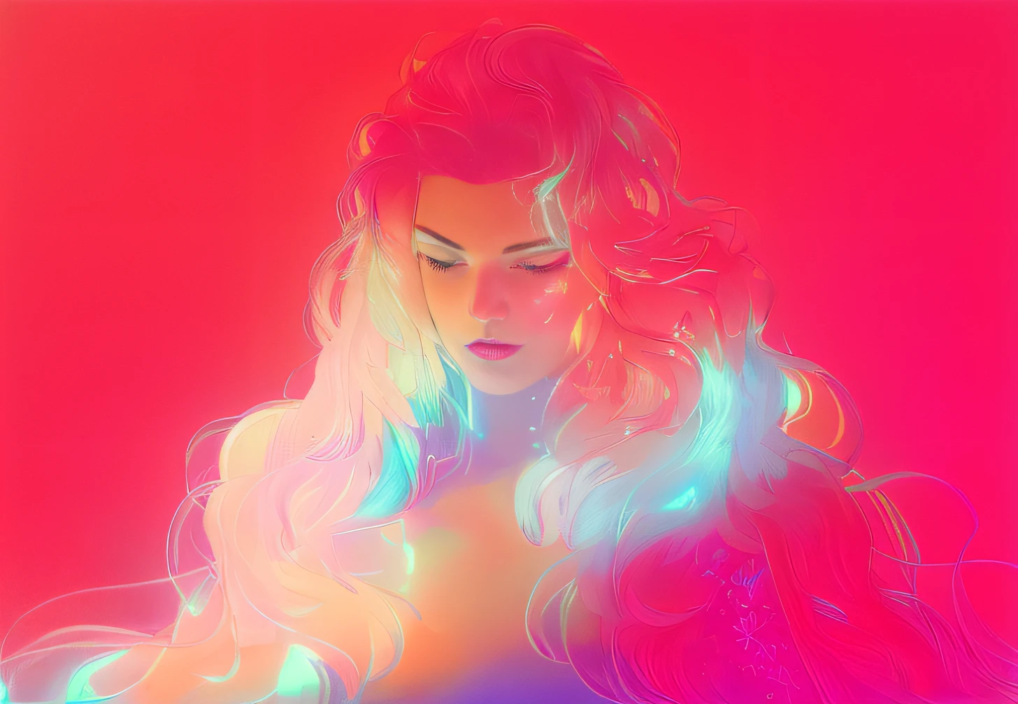 a close up of a woman with long white hair and a red light, jen bartel, glowwave girl portrait, inspired by Martine Johanna, in the art style of bowater, unearthly art style, trending on artstration, loish art style, exquisite digital illustration, long glowing ethereal hair, inspired by Victor Mosquera, fantasy art style, stunning art style