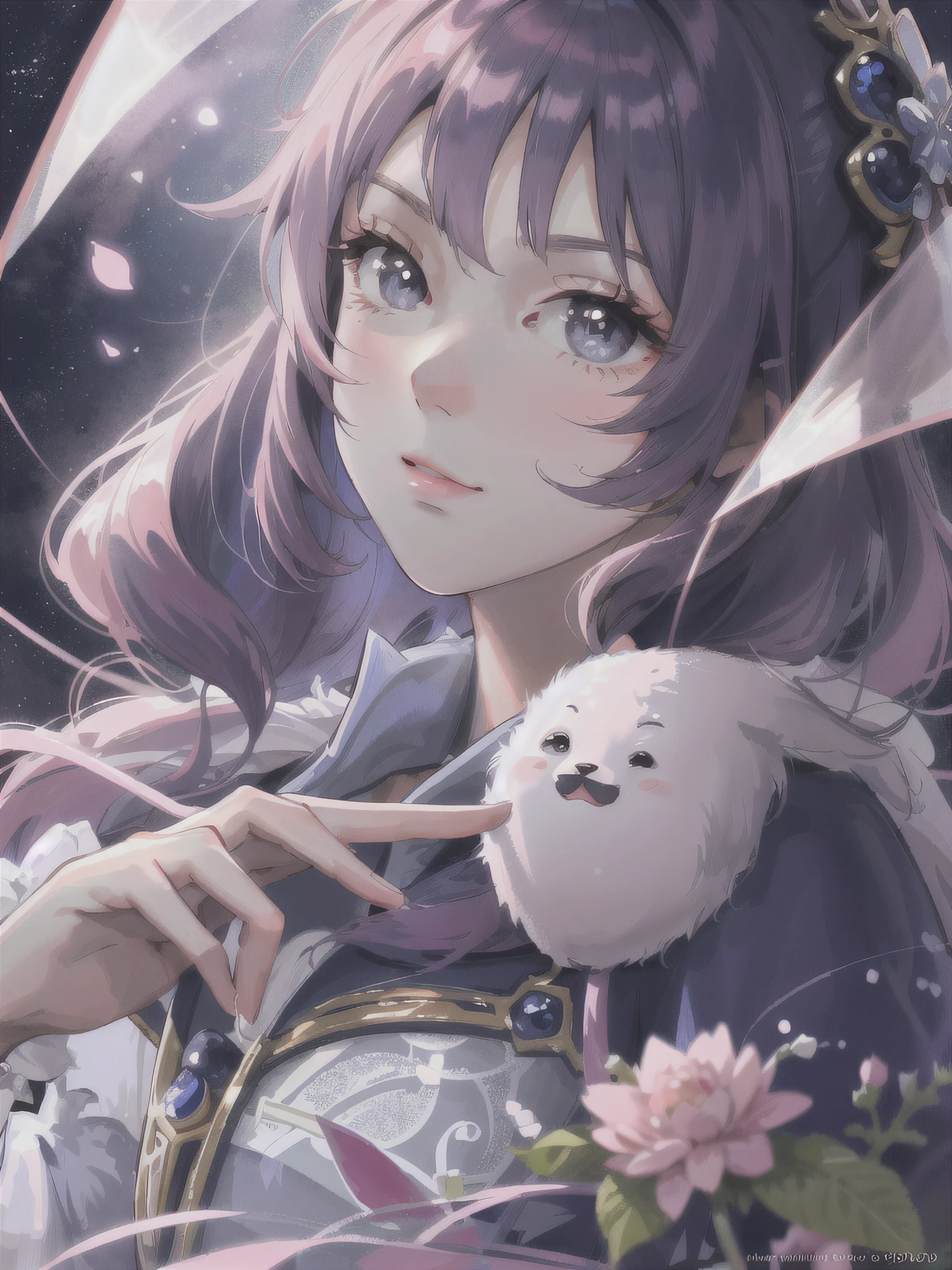 tmasterpiece,8K,hyper HD,Beautiful,a pregirl,独奏,Soft gaze,adolable,gentleness,shairband,Engraving details,Impeccable,Wallpapers
