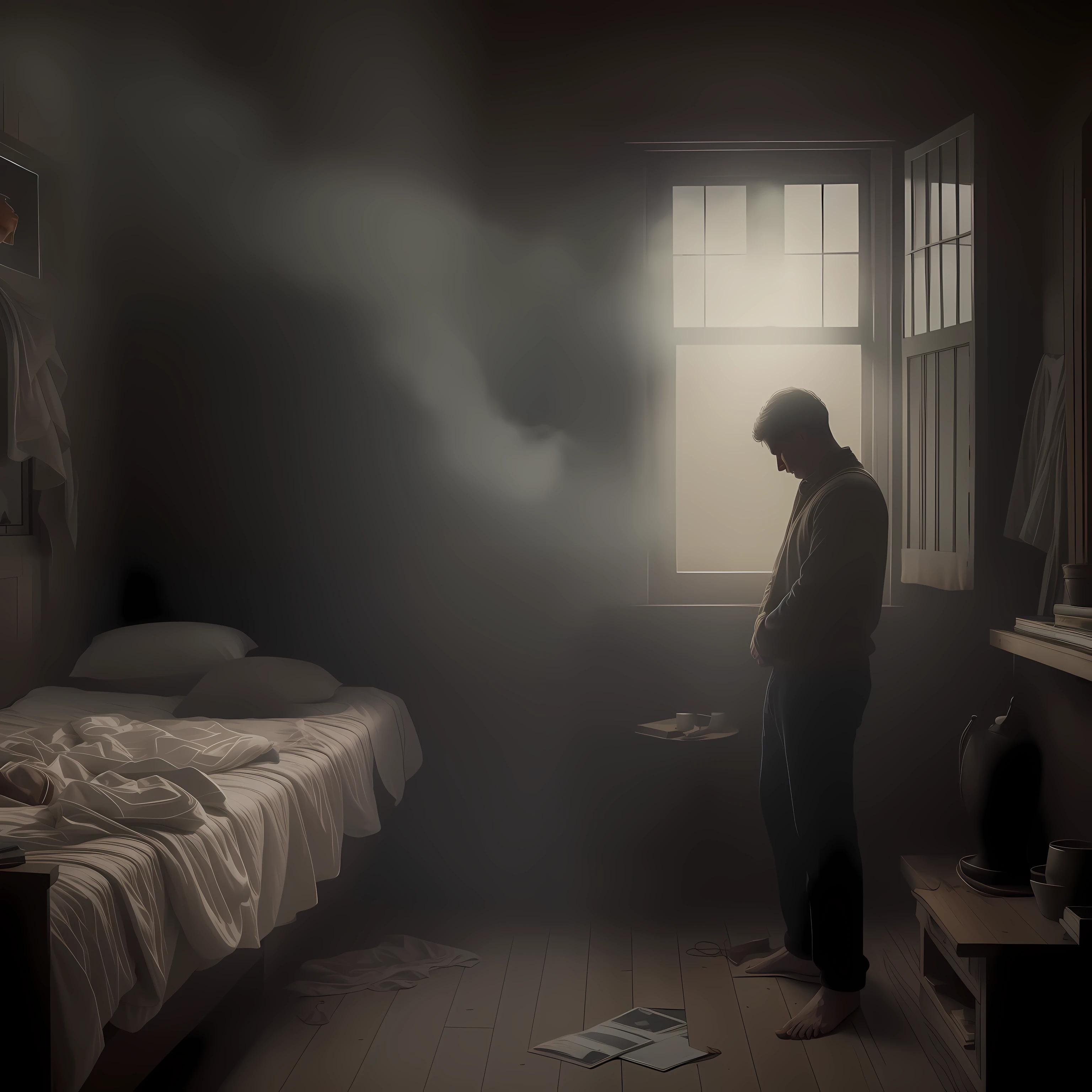 The haze of smoke swirled around the dingy room,
Filtering the afternoon light into muted beams.
Mike leaned back, exhaling a languid breath,
Feeling the familiar fog wrap around his mind.
He was tired, so tired of chasing after fleeting highs,
Of trying to quiet the ceaseless chatter in his head.
He had sought escape down dead-end roads for so long,
Yet inner peace always lay just out of reach.
As the mellow buzz took hold, a stillness emerged,
And the cluttered thoughts began to slow their spin.
Like a child nestling into the comfort of home,
Mike let his worries fall away as he sank into calm.
In the tranquility, a whisper caught his ear -
"Let go, let Me carry your burdens now."
Too exhausted to cling anymore, Mike released,
Allowing light to flood where darkness once dwelled.
The smoke dissipated as clarity illuminated within,
Filling Mike with a serenity never before known.
He breathed deep, feeling freedom at last prevail,
As the loving arms of Grace drew him close.