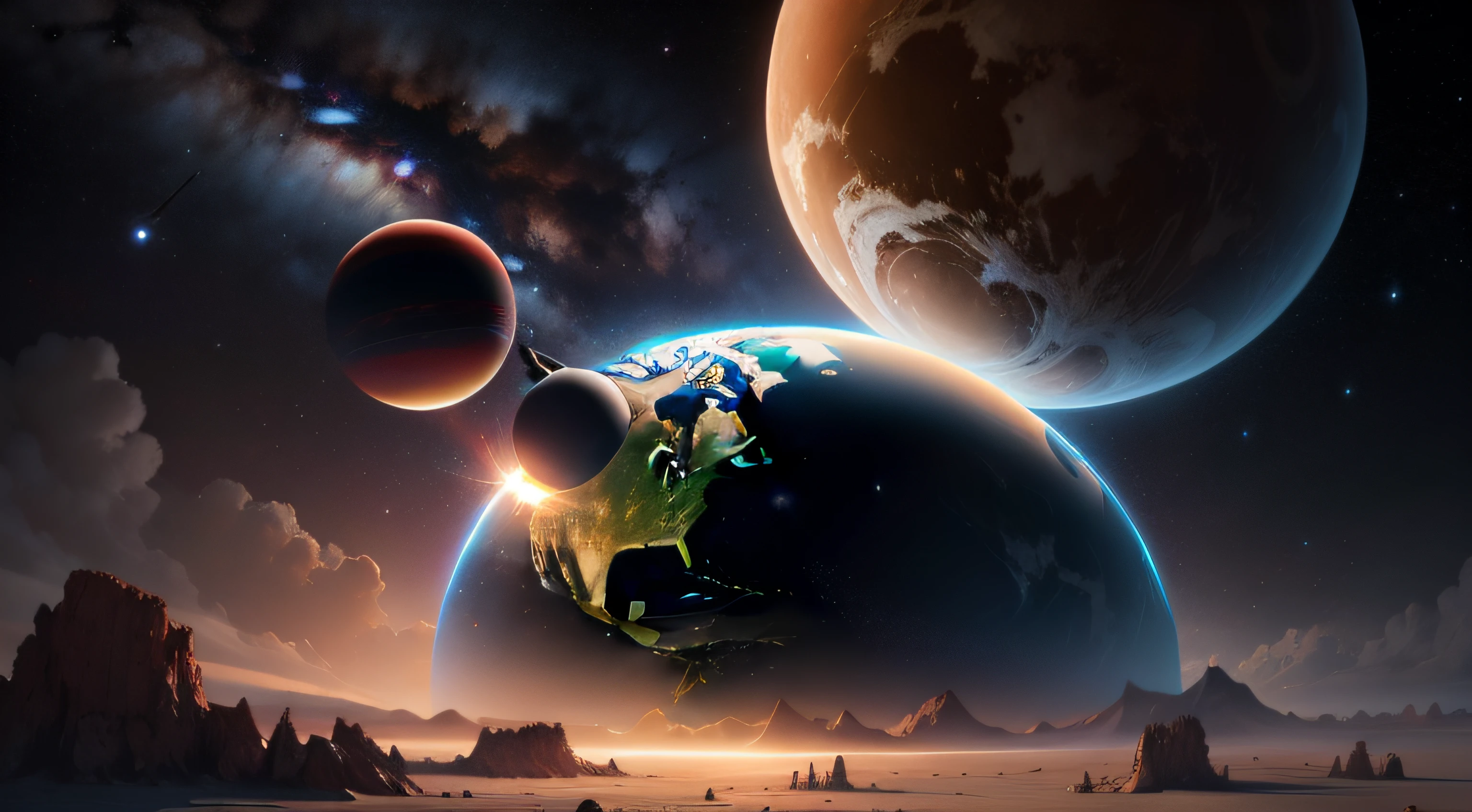 a universe with several planets equal to ''Earth'', detalhado, 4k