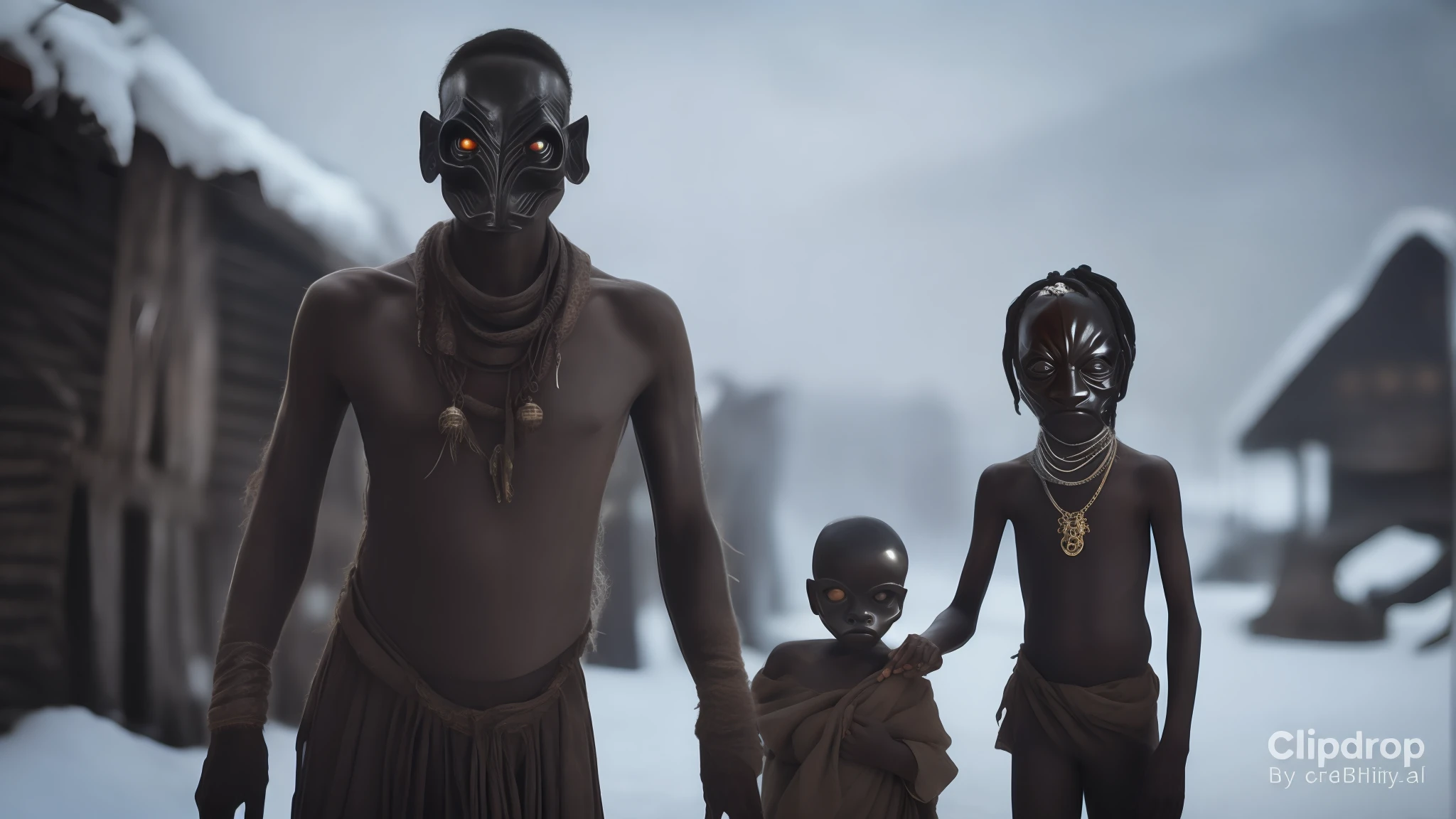 Ebony monster faces