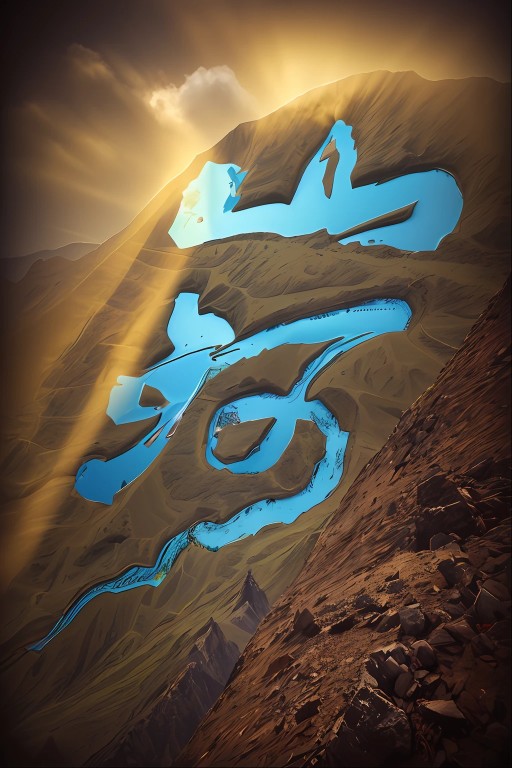 mountain peaks,rios,Meandering,Clouds,(Complicated details),hdr,(Complicated details,ultra - detailed:1.2),Cinema lenses,Vignette,at centre