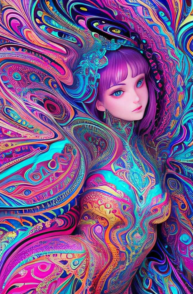 (masterpiece, top quality, best quality, official art, beautiful and aesthetic:1.2), extremely detailed,fractal art,(colorful:1.5),highest detailed,zentangle, close-up,
(1girl:1.5), solo, (dynamic pose), (abstract background:1.5), (shiny skin),