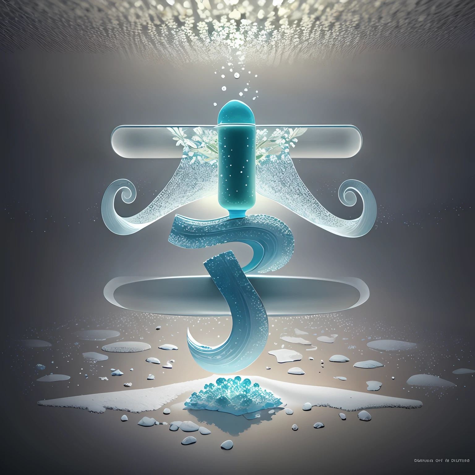 Food advertising of flowers on ice,In an ethereal minimalist style,Düsseldorf School of Photography,Translucent water,
eco-friendly craftsmanship,light blues, Minimal embellishments,kintsugi,White white background,