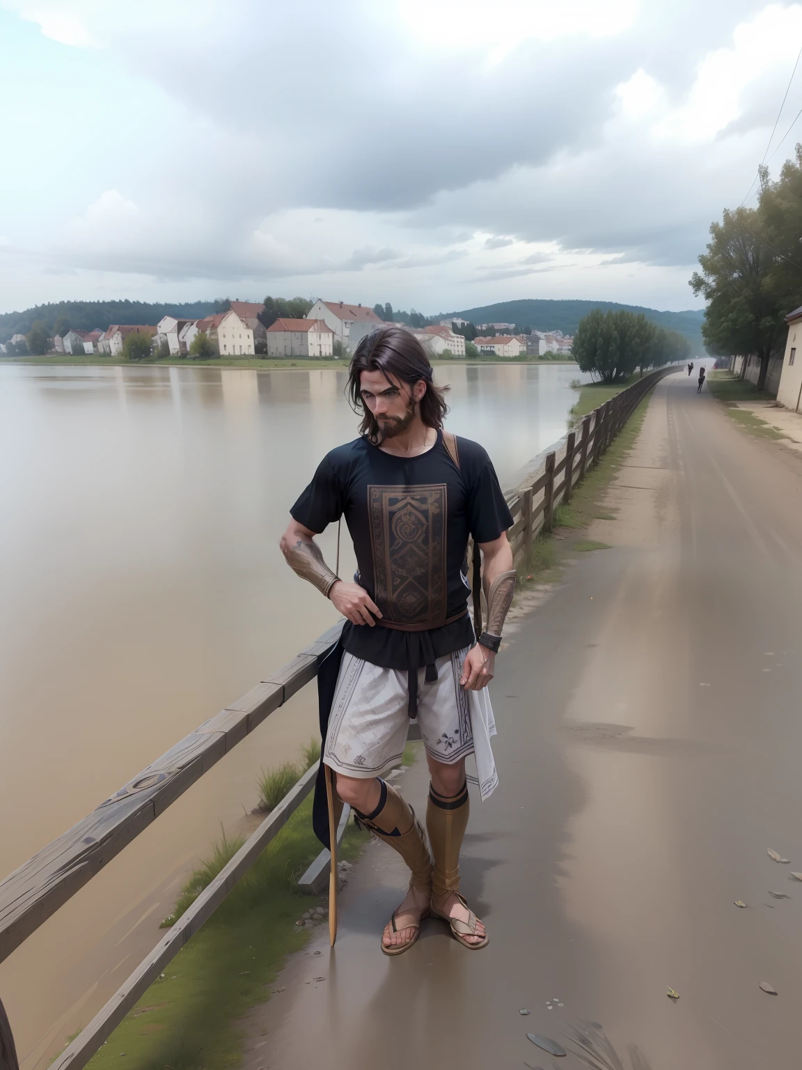 a man slavic warrior, high quality, 8k, photo