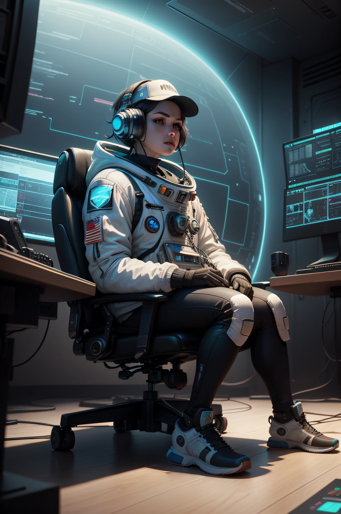 computador retro futurista cgi, super realista, renderizar 3D, Beeple e Tim Hildebrandt, Artgem e Beeple Masterpiece, Realismo | Bipe, astronauta, Estilo Beeple, em estilo de bipe, futurista, Scifi