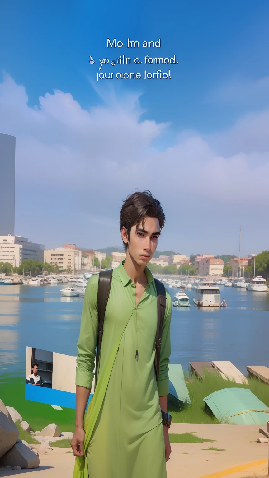 Handsome boy background change editing, 8k,