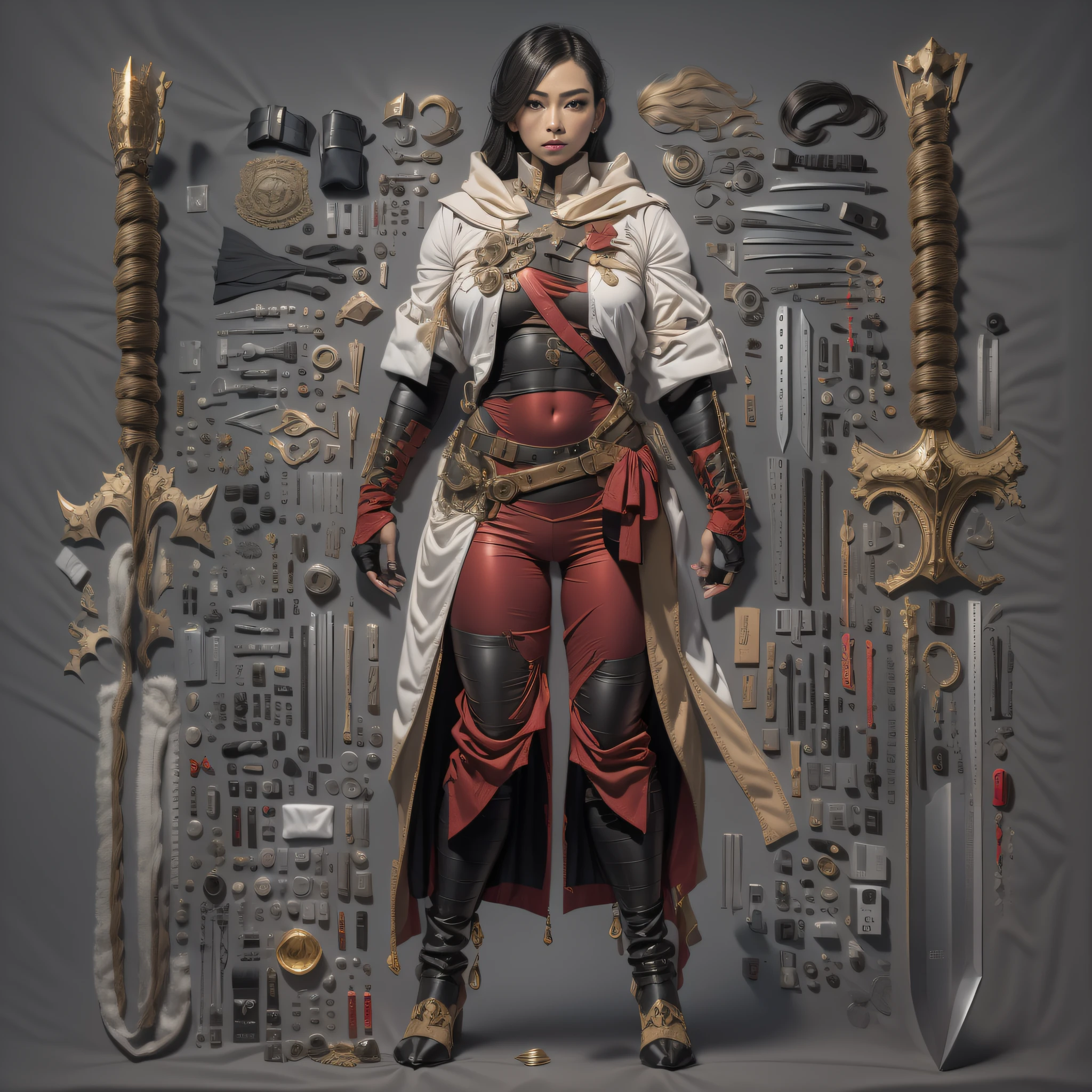 3 d model,Caramel macchiato, arma, The sword, halter, holdingweapon, 32K, Linen cloak, Top quality, Masterpiece:Faust,,1 , long whitr hair, firey, On your stomach, (tmasterpiece,k hd,hyper HD,16k),clutching a sword, buliding, Reflectors, bloods, Eastern Asia, Weapon focus, Skysky, brunette color hair, knifes, trouser, firey, banya, The clothes ar, bandagens, sword sheath, Masks, 独奏,