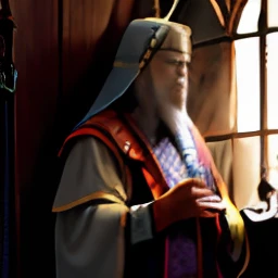 a man wearing a crown and holding a cross, ancient portrait of medieval king, krenz, great king of stovokor, wotjek fus, portrait of a medieval king, medieval king,standing by the window, full height
