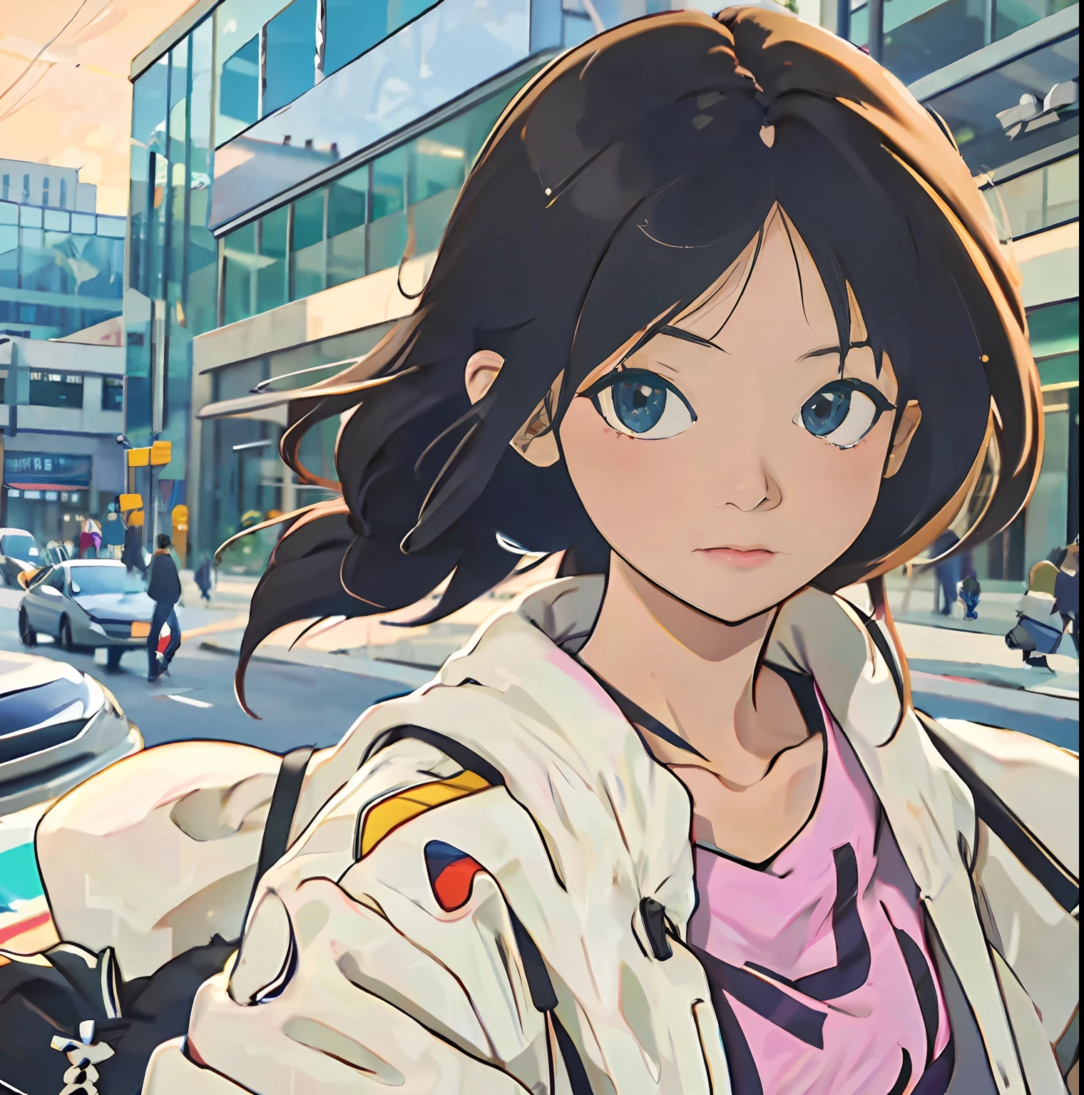 (best-quality:0.8),
(best-quality:0.8), perfect anime illustration, extreme closeup portrait of a pretty woman walking through the city